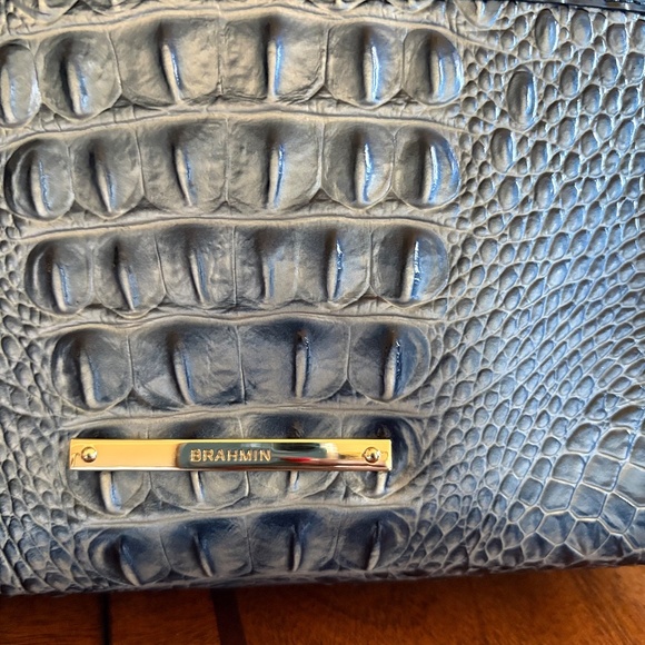 Brand New Brahmin Croc-Embossed Wristlet – Steel Blue/Gray – Never Worn - Picture 2 of 10